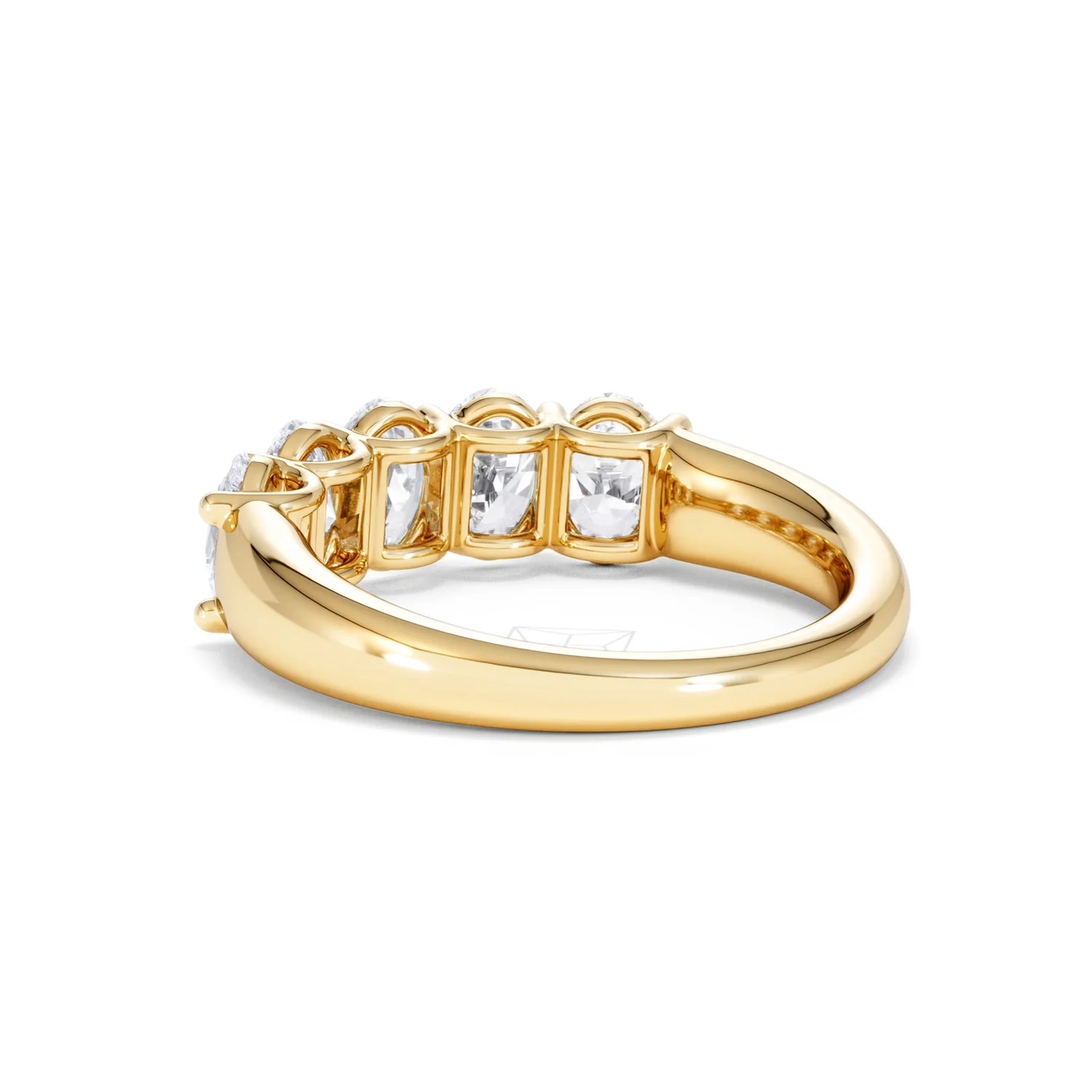 Unity 2.00ct Oval Cut Lab Diamond 5 Stone Ring in 18K Yellow Gold - Image 57