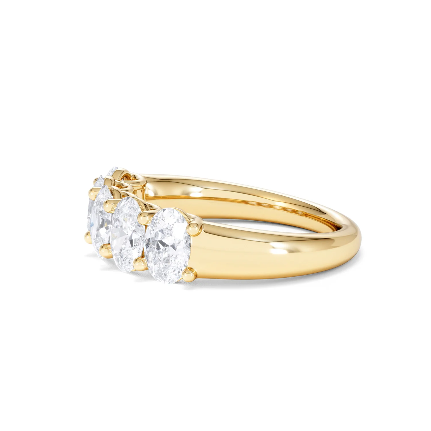 Unity 2.00ct Oval Cut Lab Diamond 5 Stone Ring in 18K Yellow Gold - Image 73
