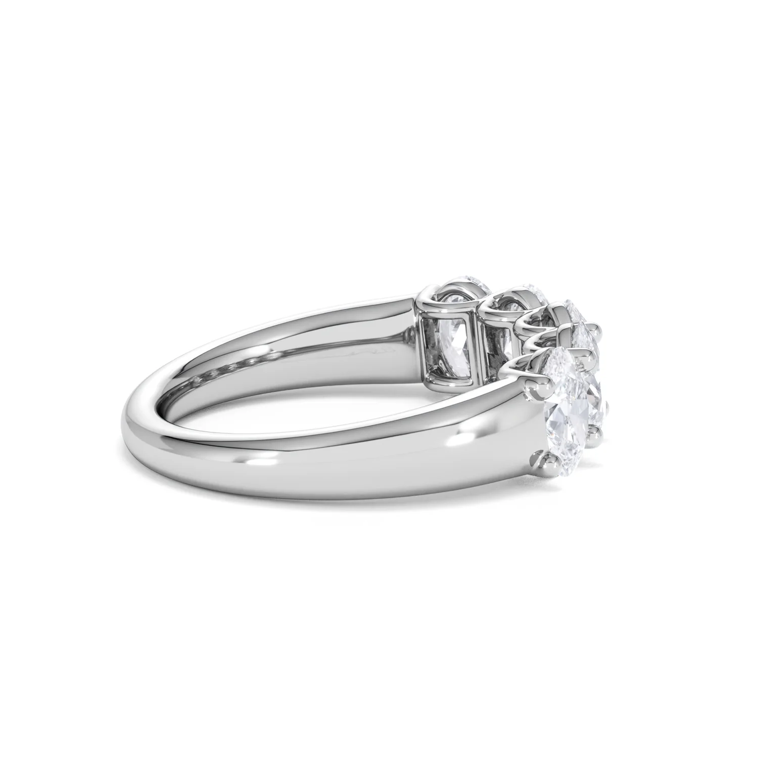 Unity 2.00ct Oval Cut Lab Diamond 5 Stone Ring in Platinum - Image 32