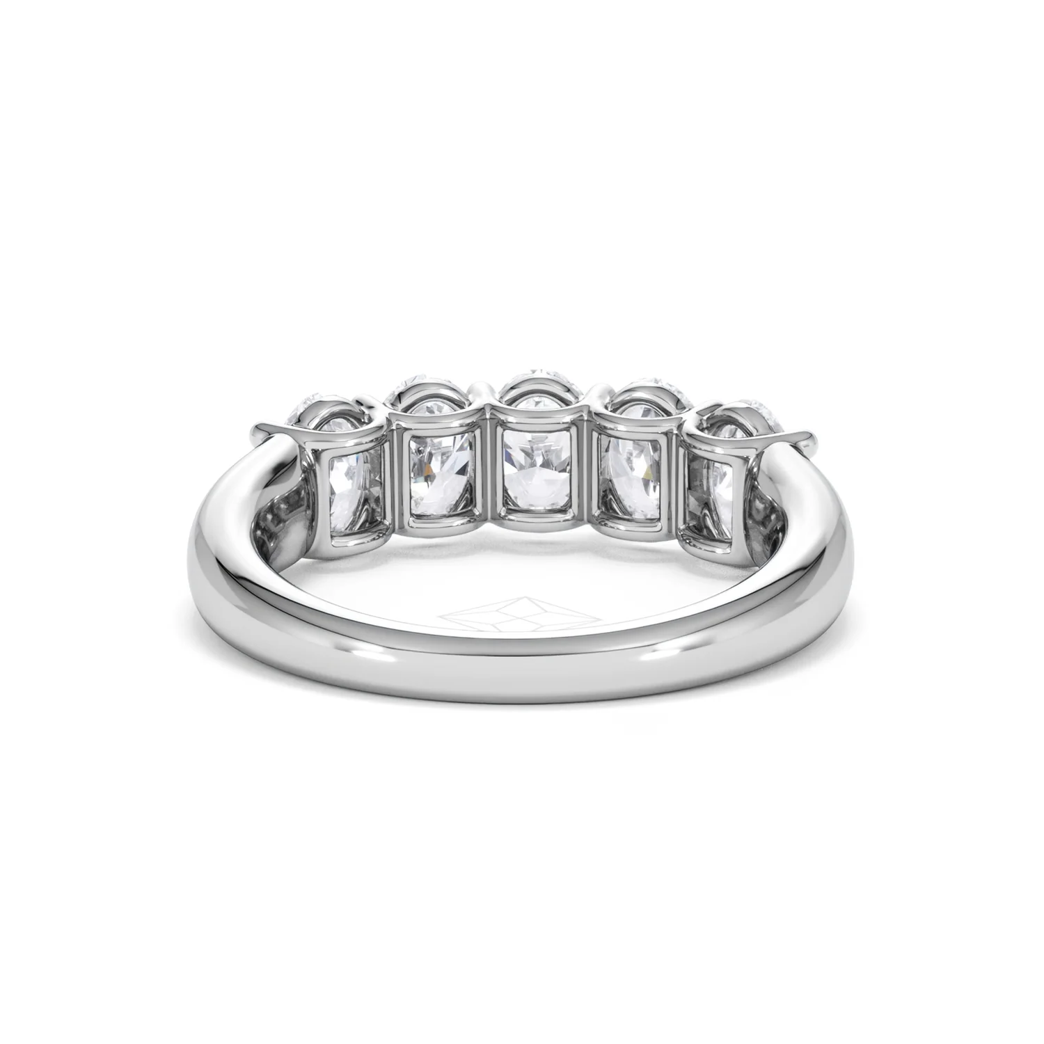 Unity 2.00ct Oval Cut Lab Diamond 5 Stone Ring in Platinum - Image 48