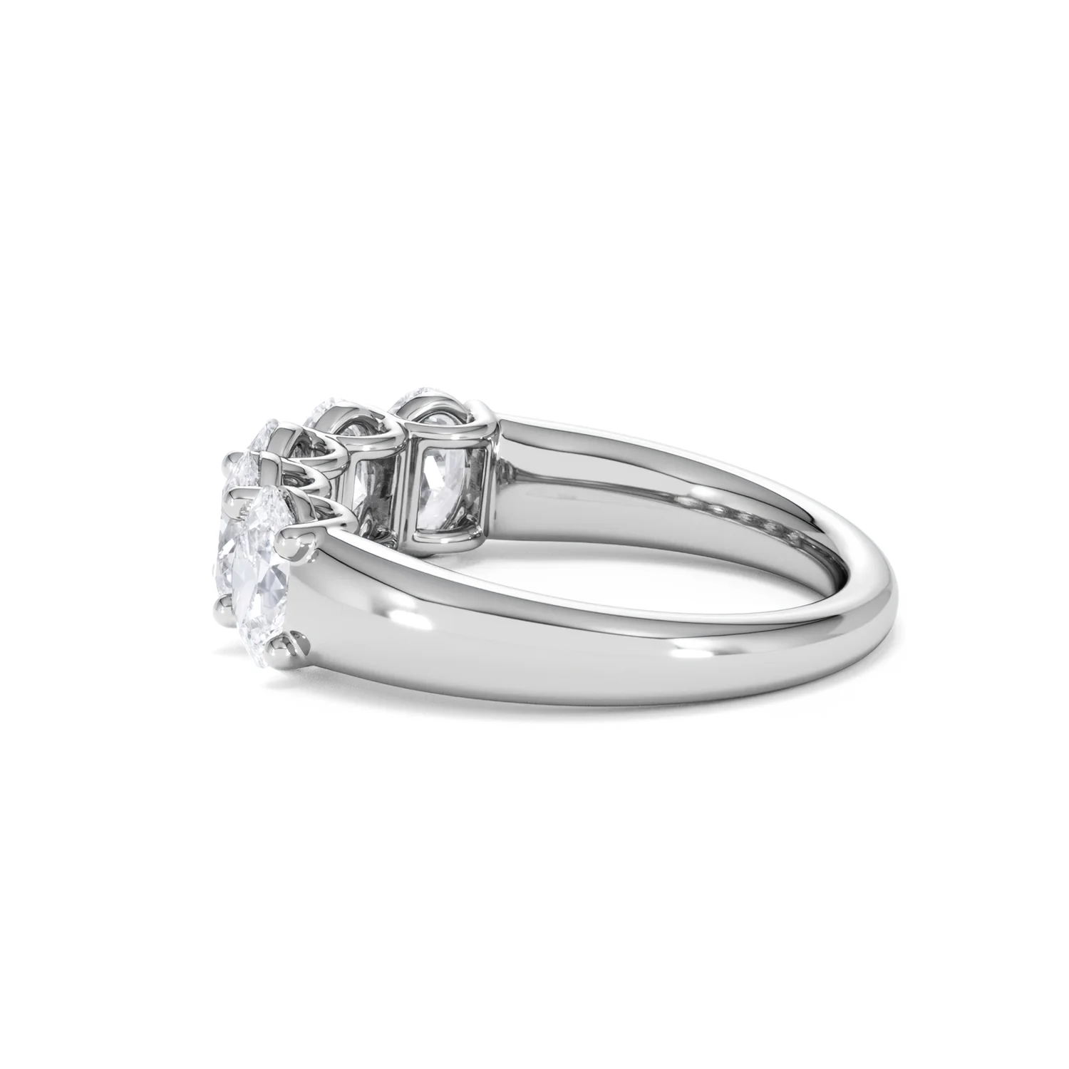 Unity 2.00ct Oval Cut Lab Diamond 5 Stone Ring in Platinum - Image 65
