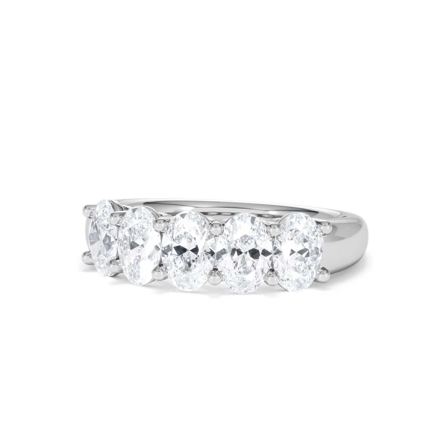 Unity 2.00ct Oval Cut Lab Diamond 5 Stone Ring in Platinum - Image 85