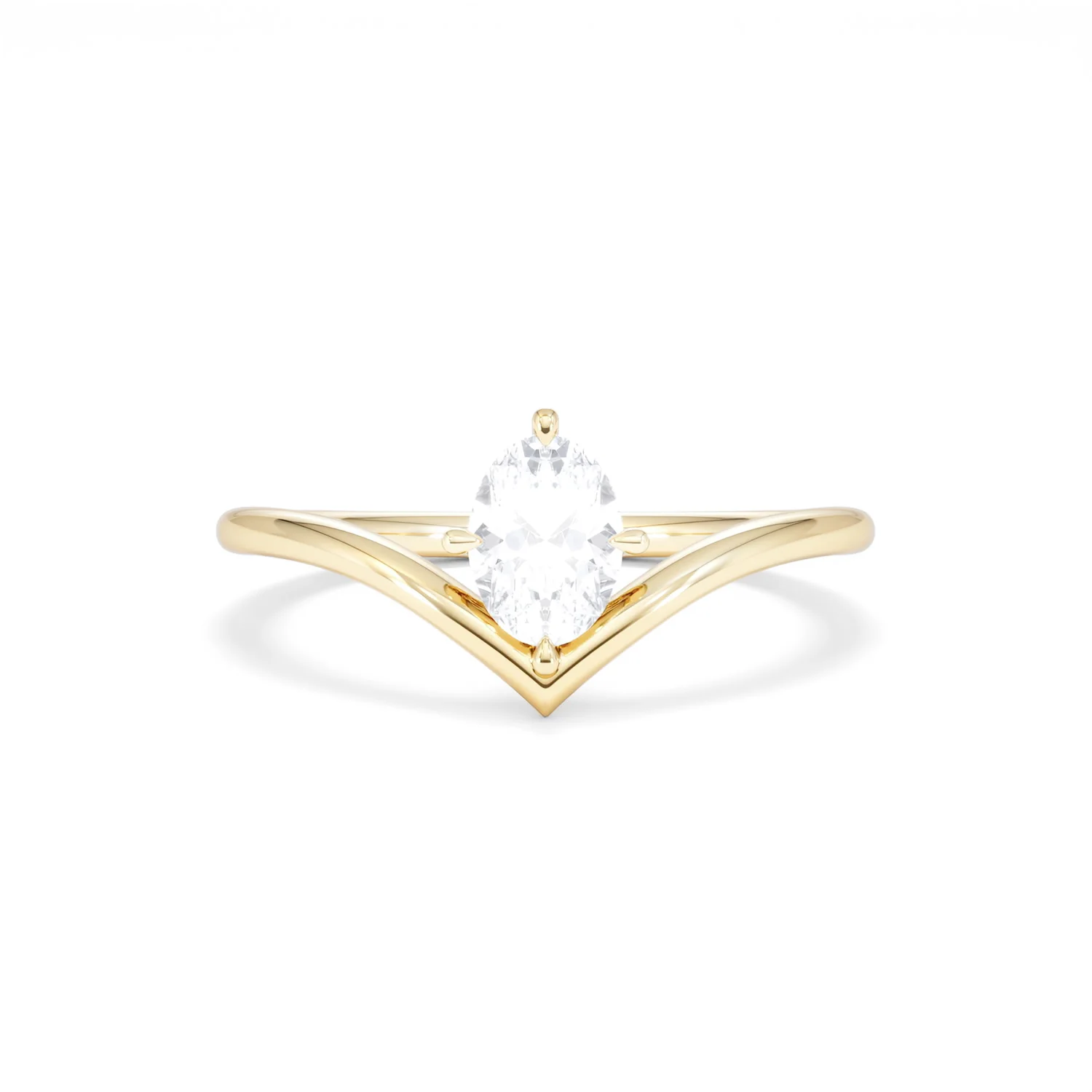 Vela 0.50ct Oval Cut Lab Diamond Solitaire Engagement Ring in 18K Yellow Gold - Image 8