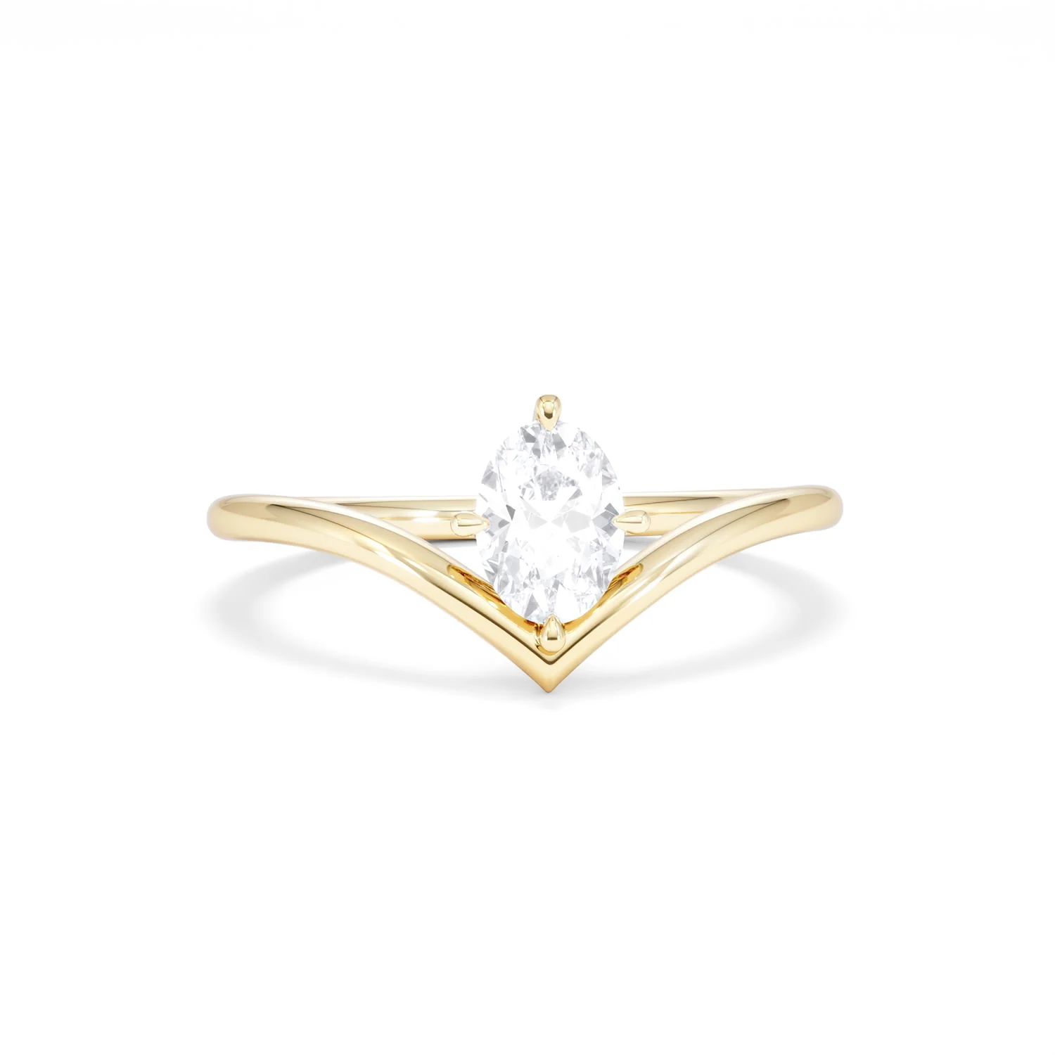 Vela 0.50ct Oval Cut Lab Diamond Solitaire Engagement Ring in 18K Yellow Gold - Image 9