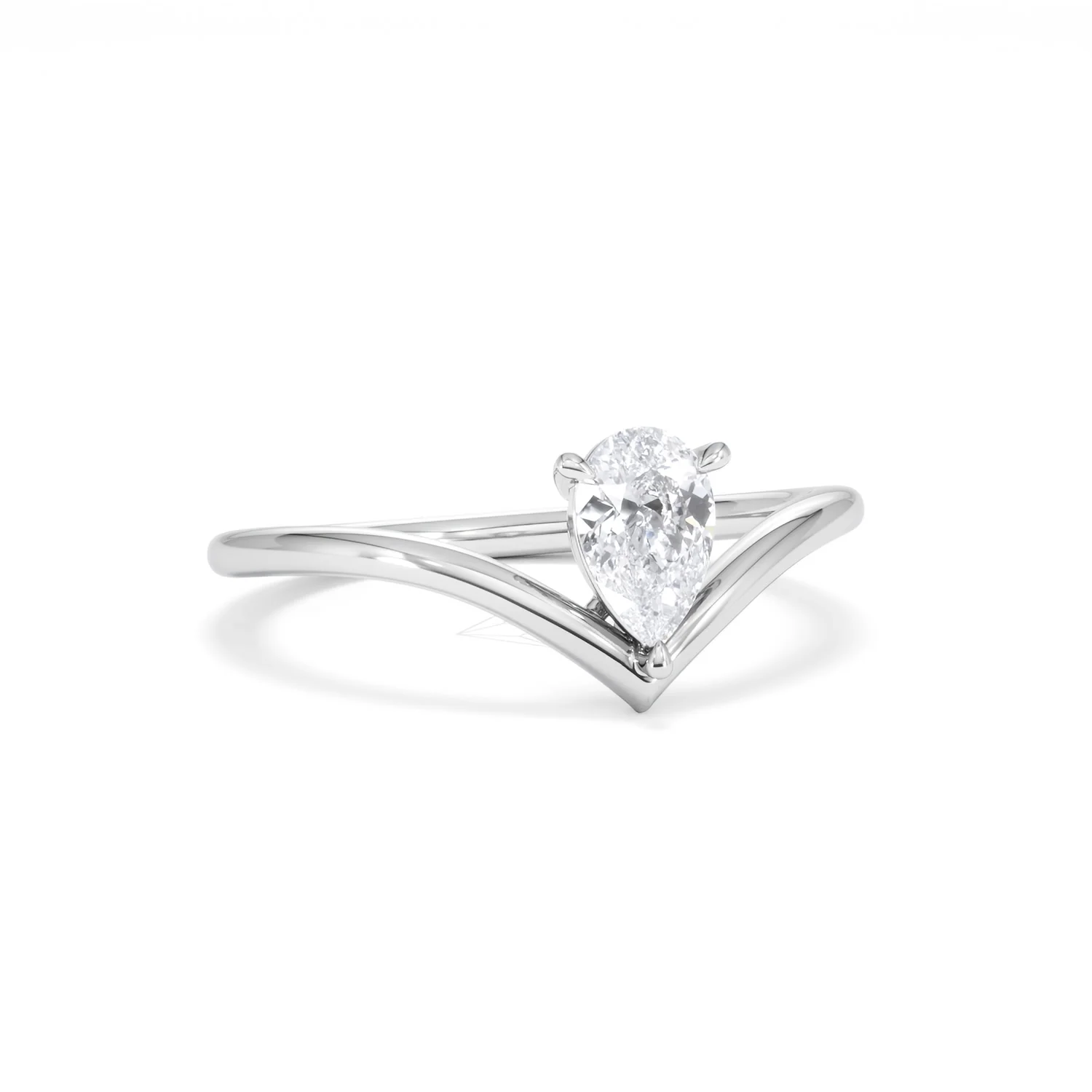 Vela 0.50ct Pear Cut Lab Diamond Solitaire Engagement Ring in Platinum - Image 12