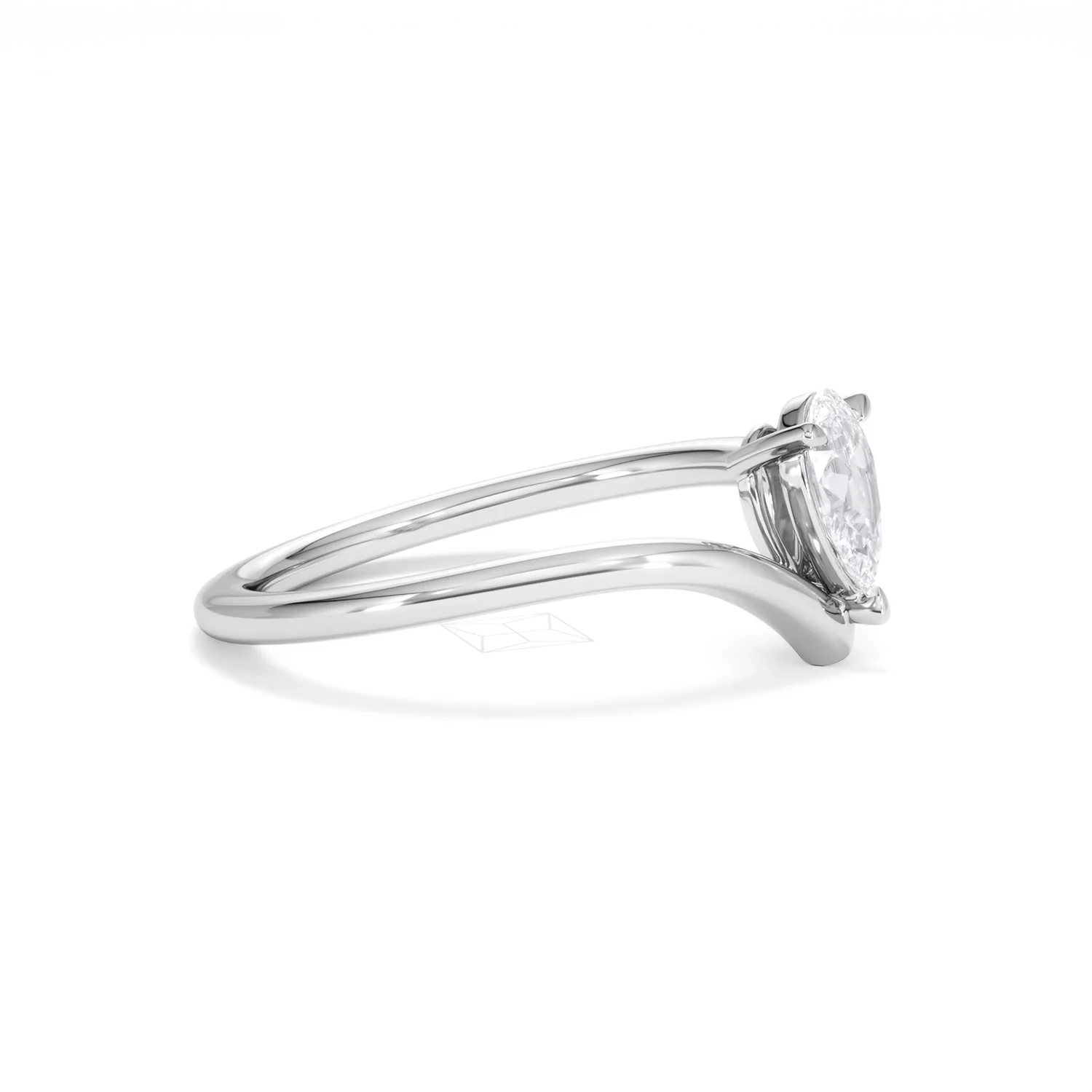Vela 0.50ct Pear Cut Lab Diamond Solitaire Engagement Ring in Platinum - Image 23