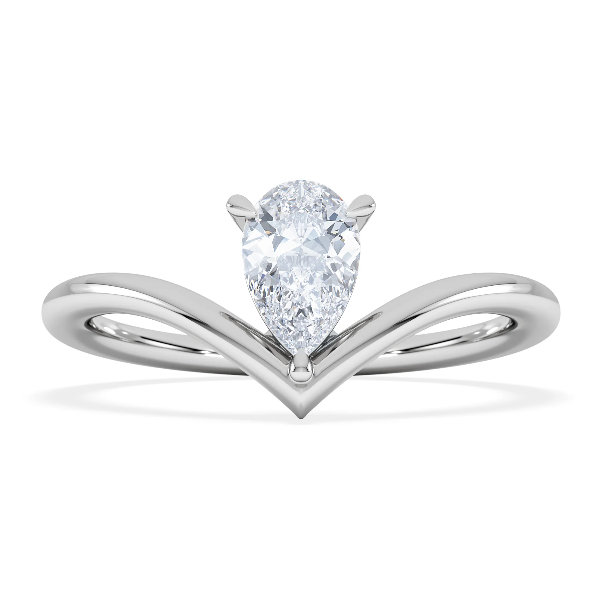 Vela 0.50ct Pear Cut Lab Diamond Solitaire Engagement Ring in Platinum - Image 3