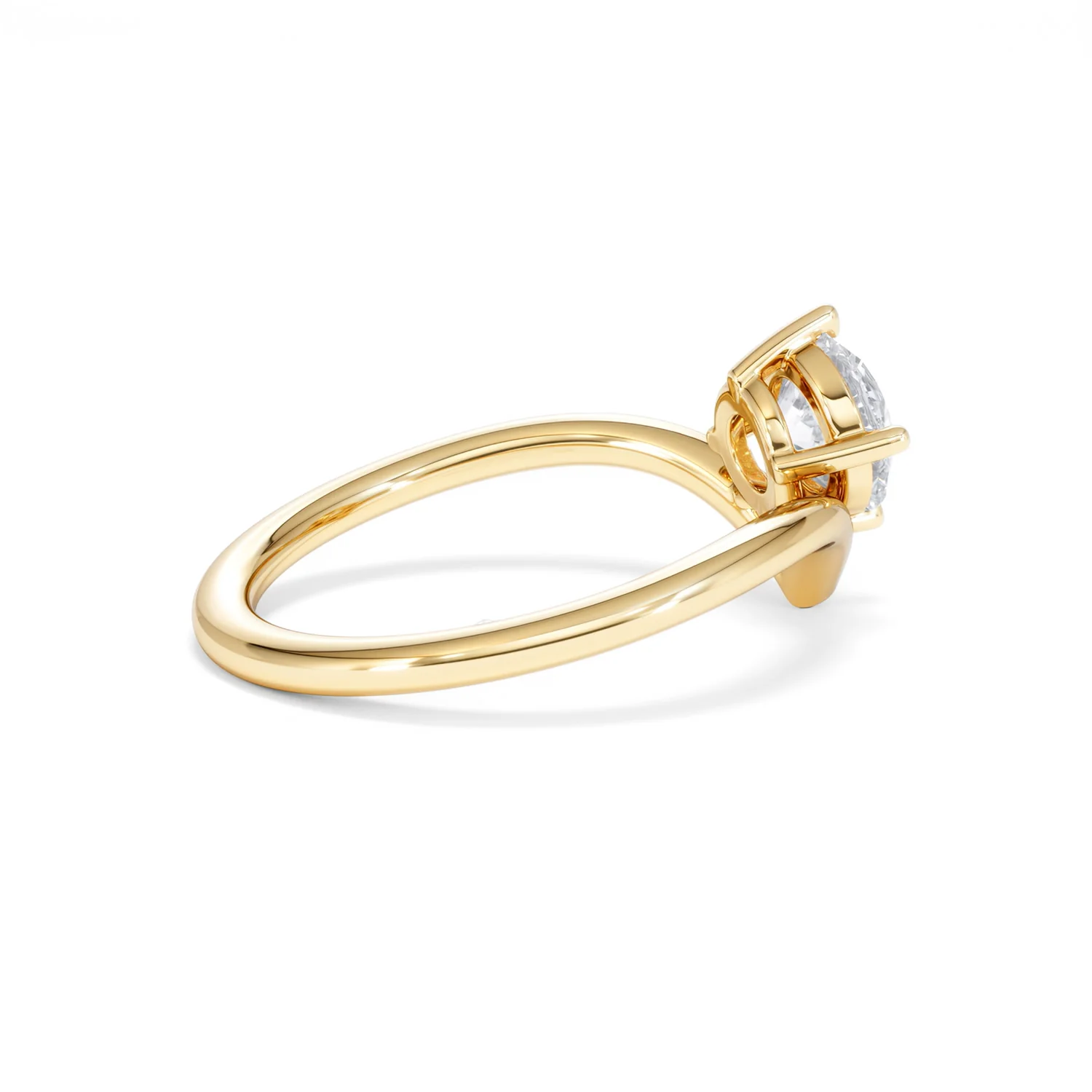 Vela 1.00ct Round Cut Lab Diamond Solitaire Engagement Ring in 18K Yellow Gold - Image 33