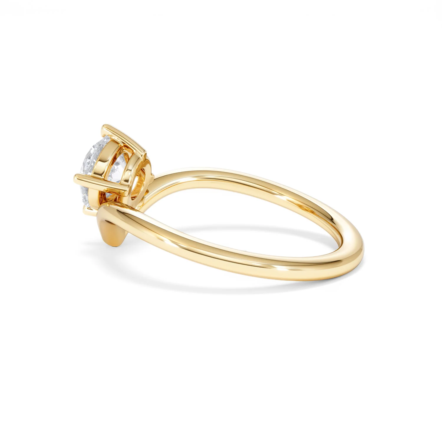 Vela 1.00ct Round Cut Lab Diamond Solitaire Engagement Ring in 18K Yellow Gold - Image 63