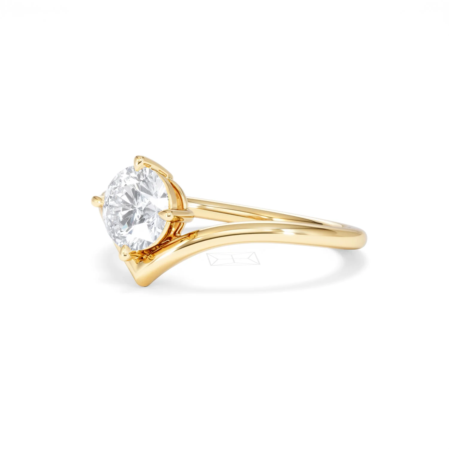 Vela 1.00ct Round Cut Lab Diamond Solitaire Engagement Ring in 18K Yellow Gold - Image 79