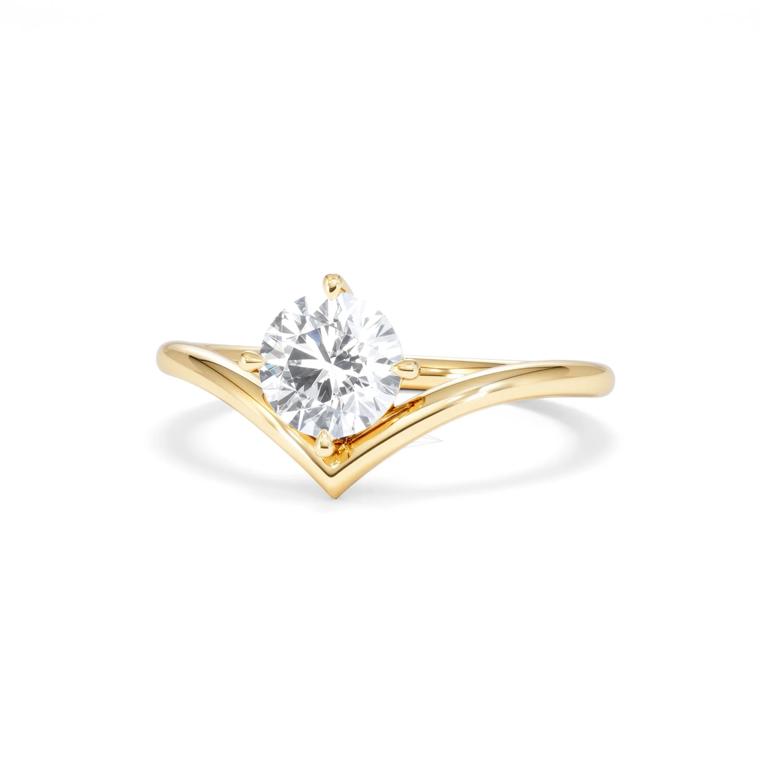 Vela 1.00ct Round Cut Lab Diamond Solitaire Engagement Ring in 18K Yellow Gold - Image 85