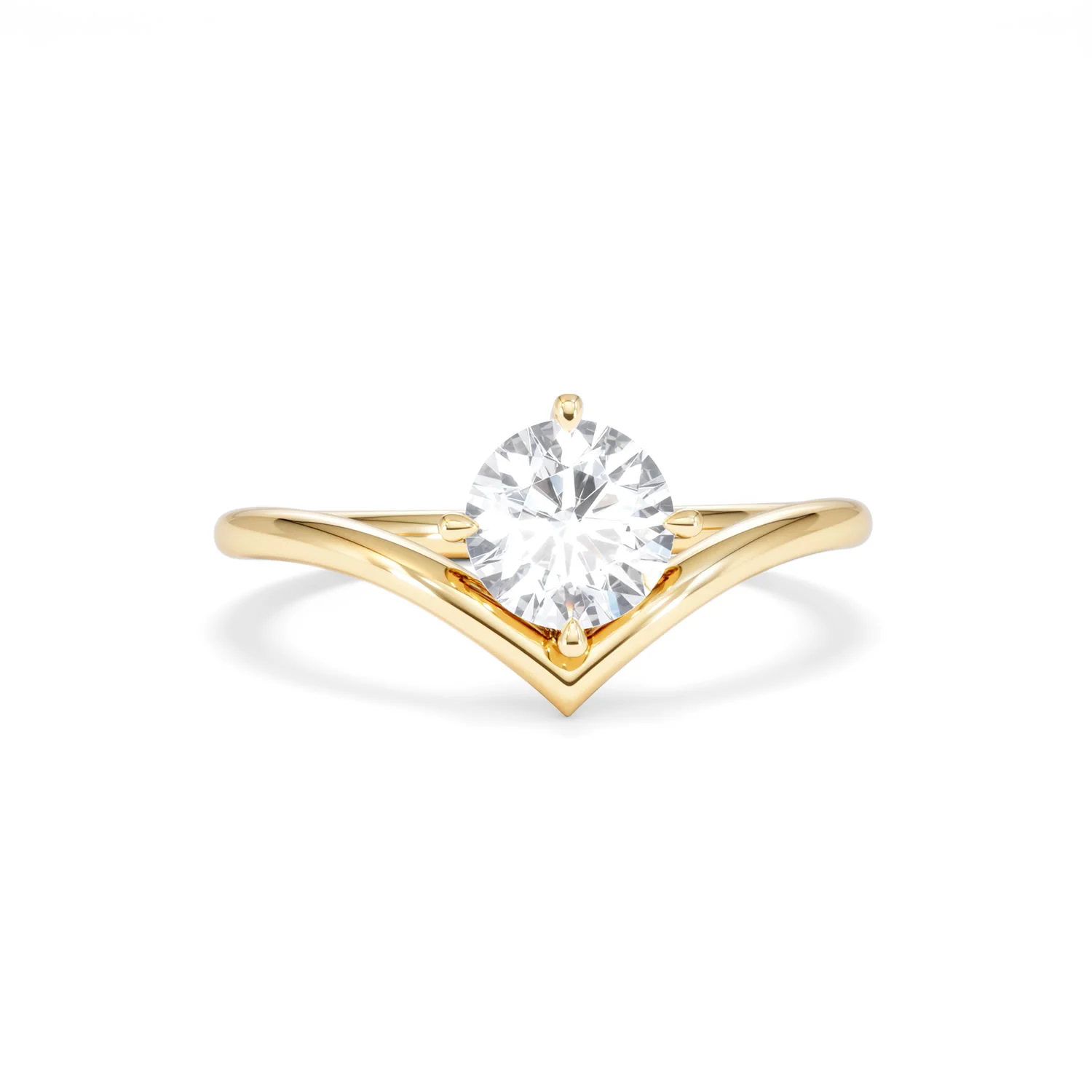 Vela 1.00ct Round Cut Lab Diamond Solitaire Engagement Ring in 18K Yellow Gold - Image 9