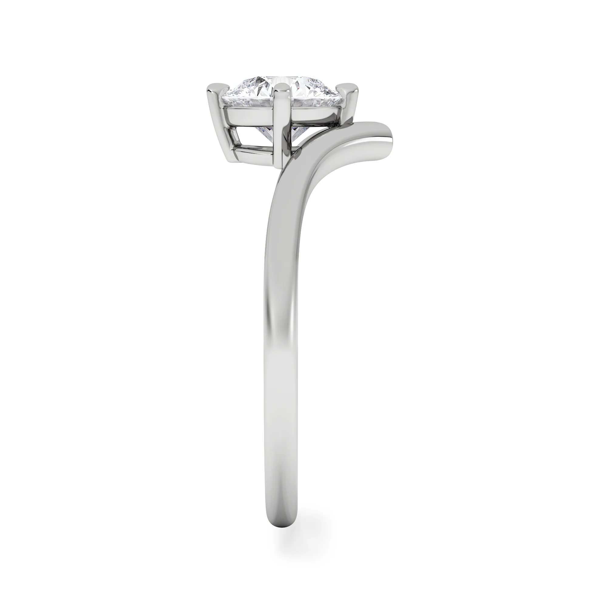 Vela 1.00ct Round Cut Lab Diamond Solitaire Engagement Ring in Platinum - Image 5