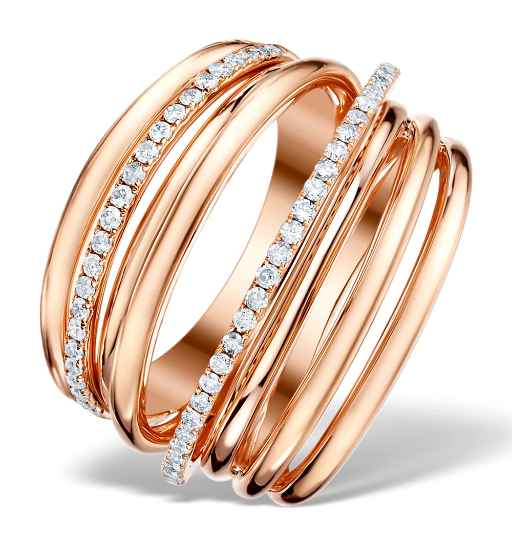 Vivara Collection 0.53ct Diamond and 9K Rose Gold Ring E5962 - SIZE P