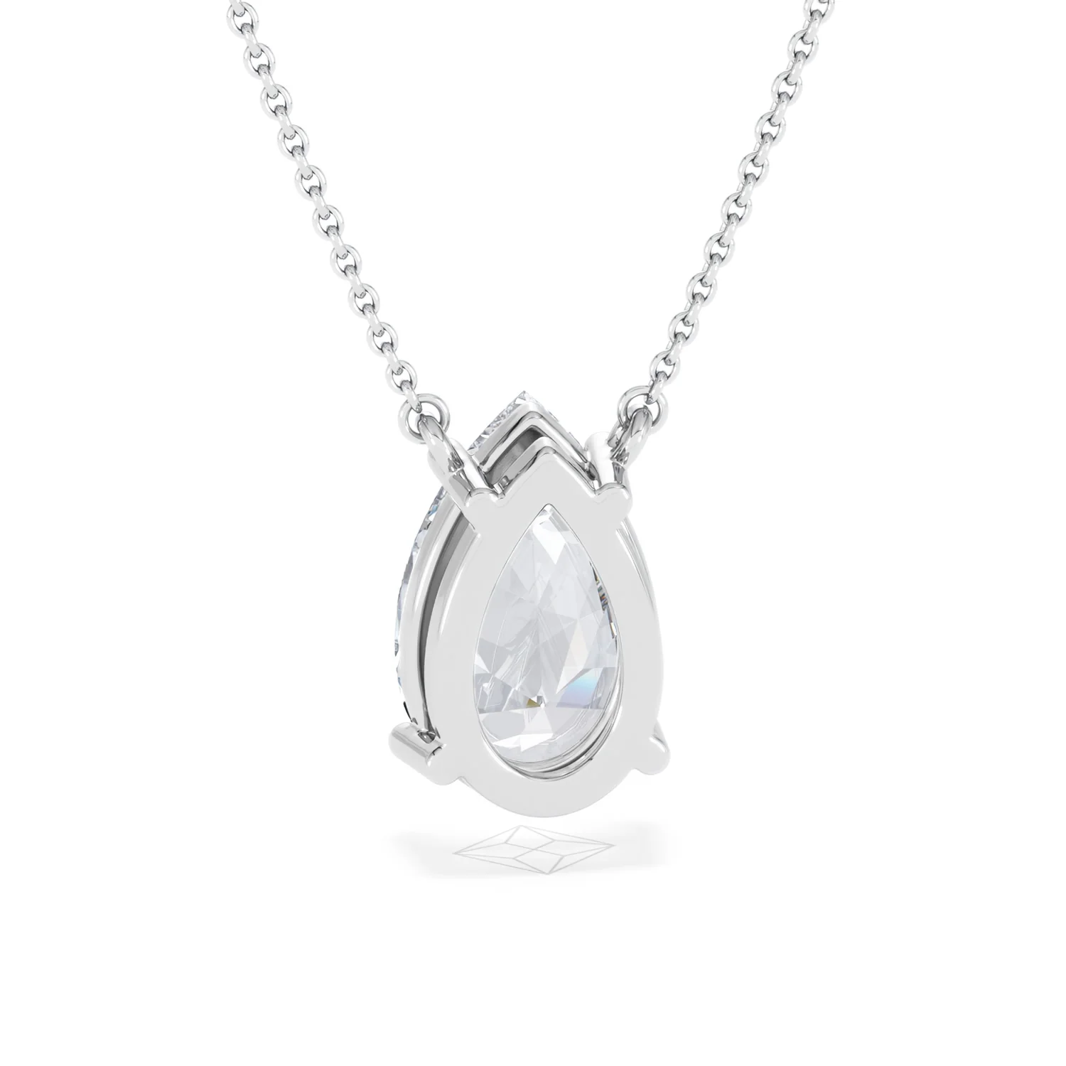 Wanderlust 3.00ct Floating Pear Cut Lab Diamond Necklaces in 9K White Gold - Image 51
