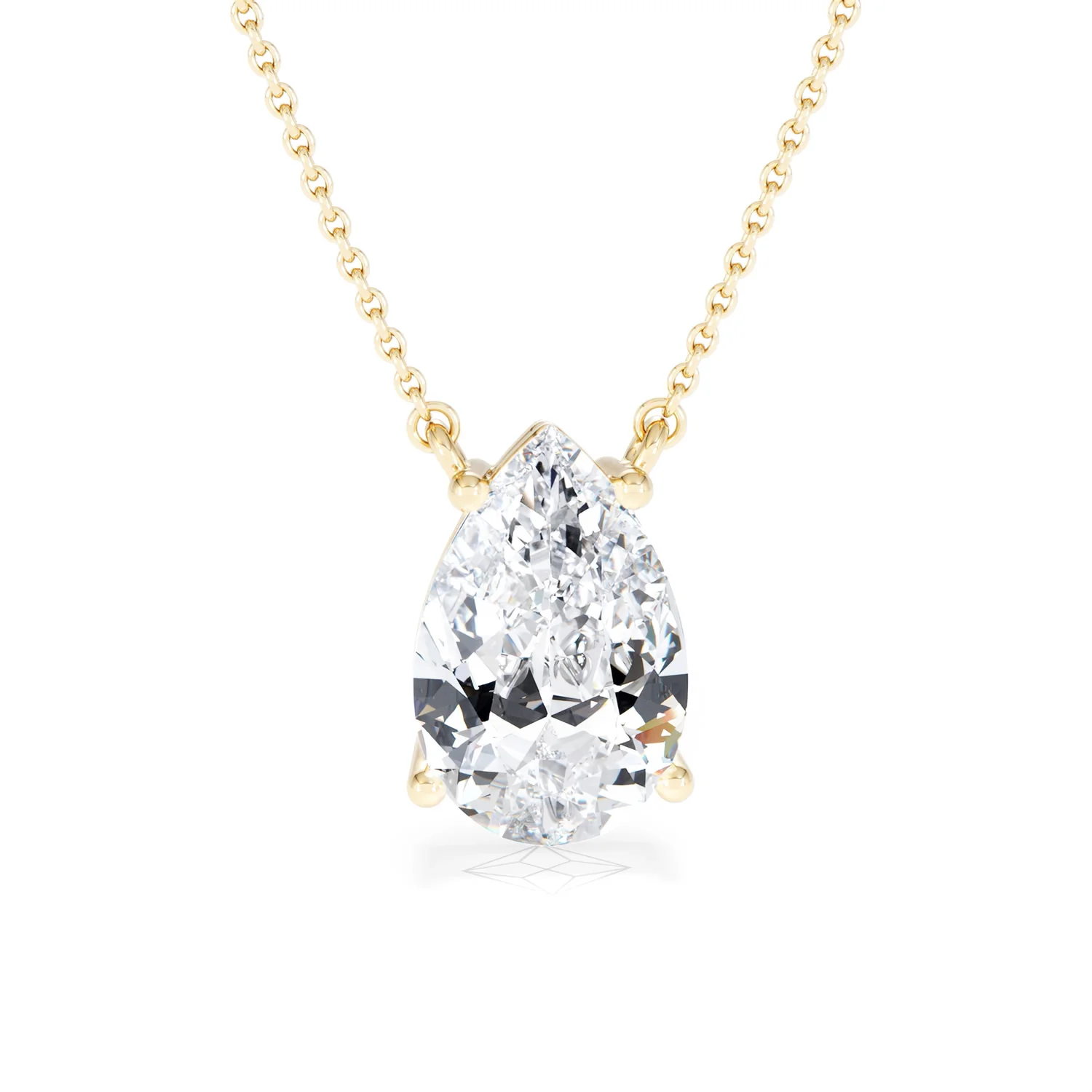 Wanderlust 3.00ct Floating Pear Cut Lab Diamond Necklaces in 9K Yellow Gold - Image 10