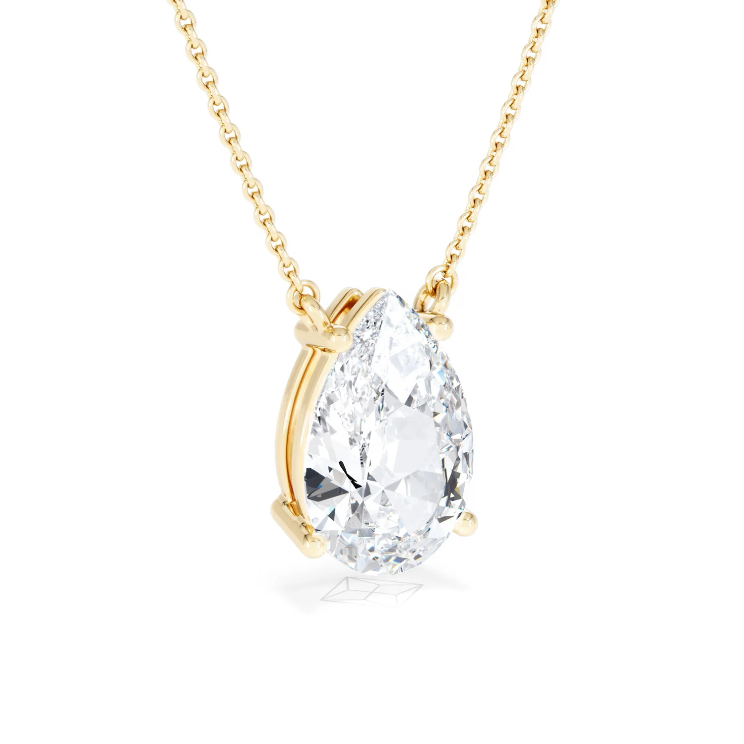 Wanderlust 3.00ct Floating Pear Cut Lab Diamond Necklaces in 9K Yellow Gold - Image 15
