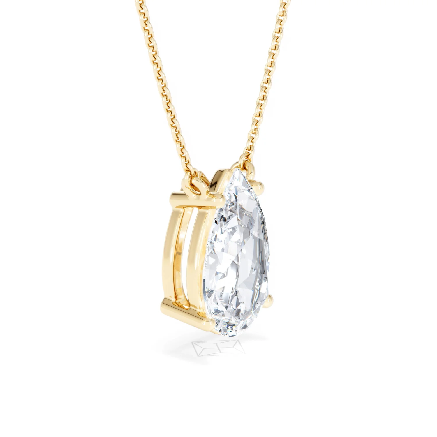 Wanderlust 3.00ct Floating Pear Cut Lab Diamond Necklaces in 9K Yellow Gold - Image 21