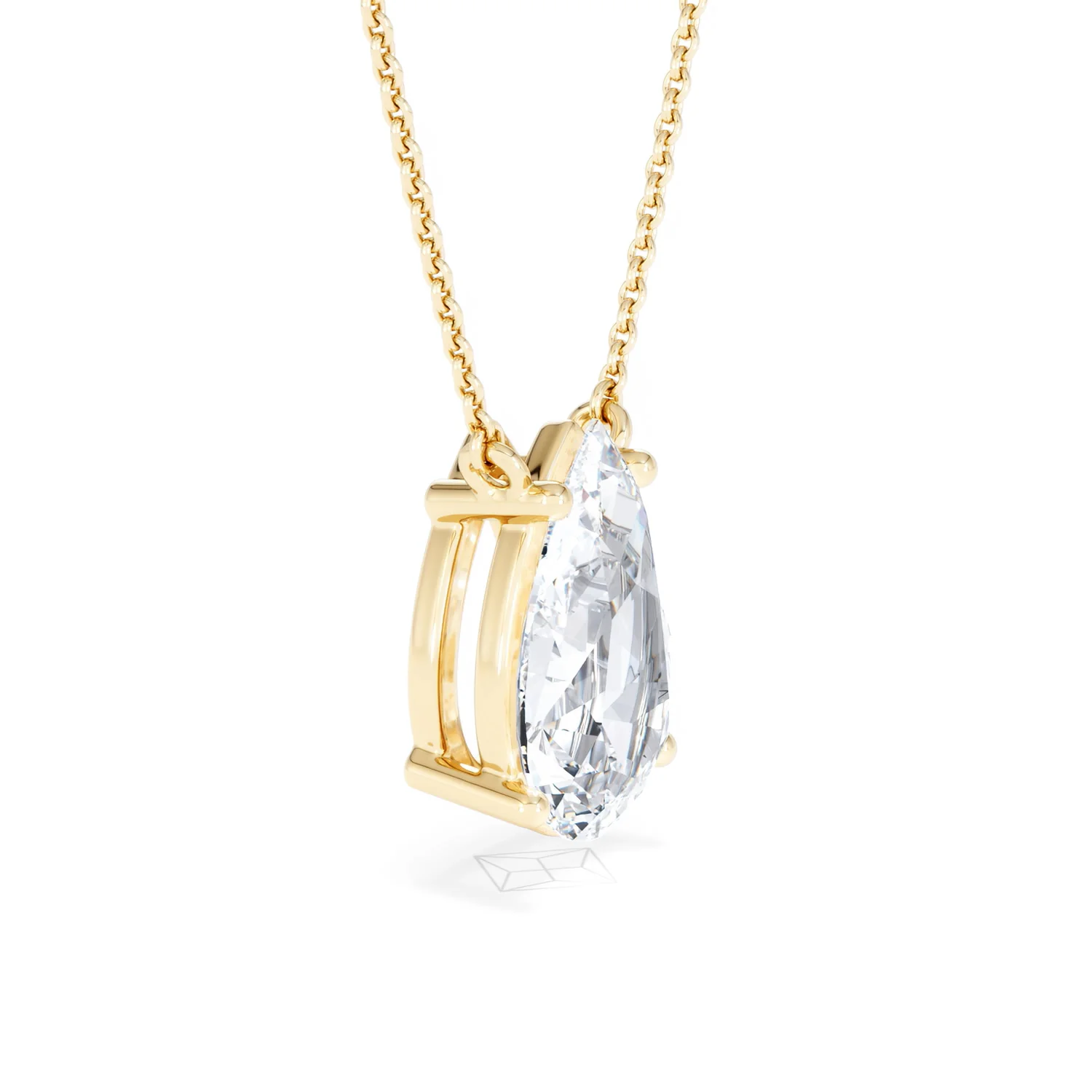 Wanderlust 3.00ct Floating Pear Cut Lab Diamond Necklaces in 9K Yellow Gold - Image 22