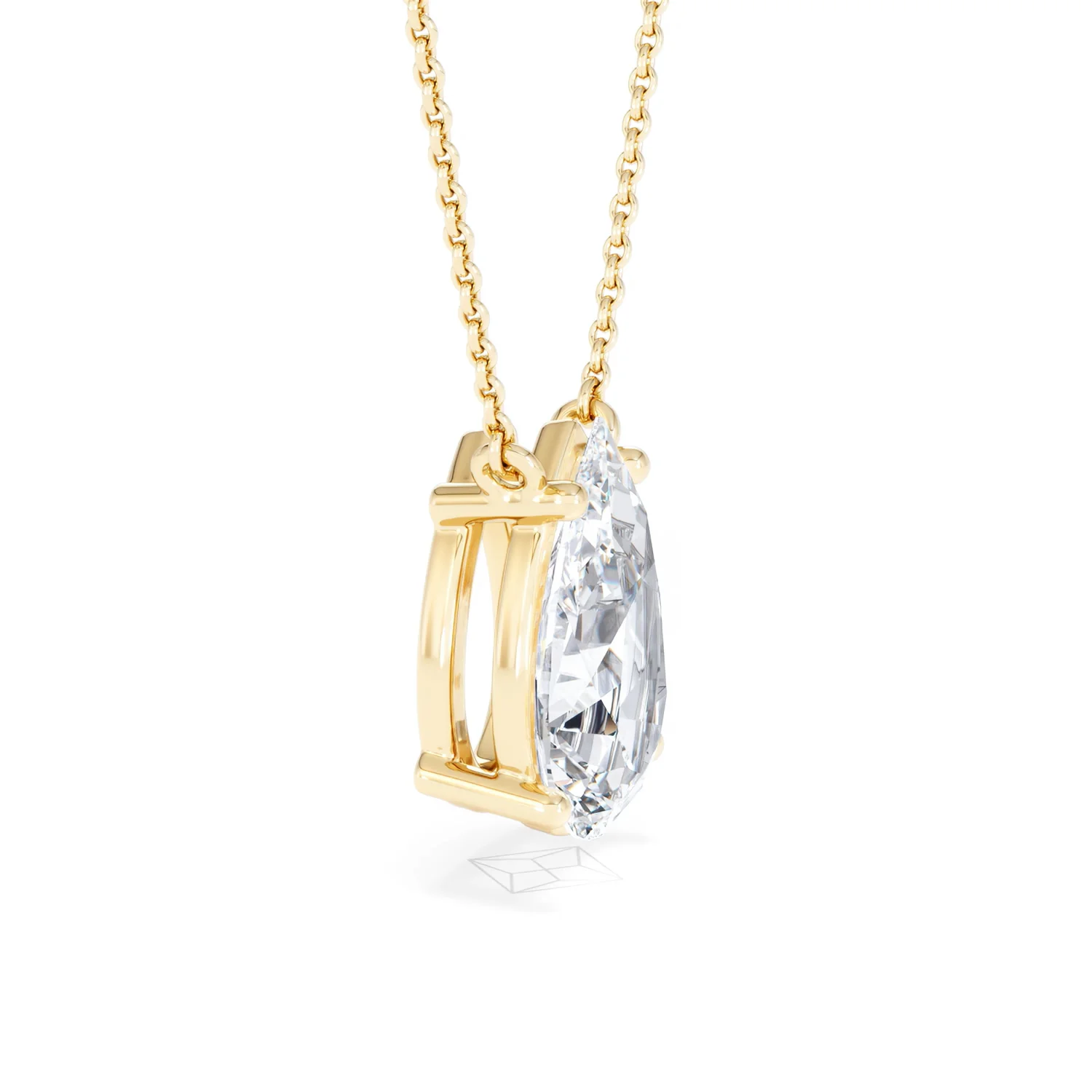 Wanderlust 3.00ct Floating Pear Cut Lab Diamond Necklaces in 9K Yellow Gold - Image 24