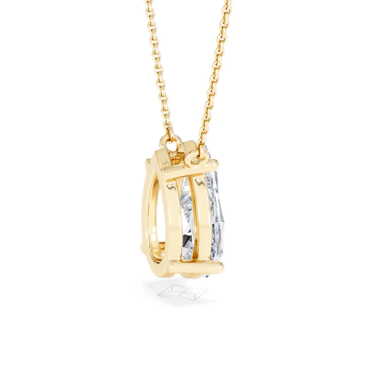 Wanderlust 3.00ct Floating Pear Cut Lab Diamond Necklaces in 9K Yellow Gold - Image 34