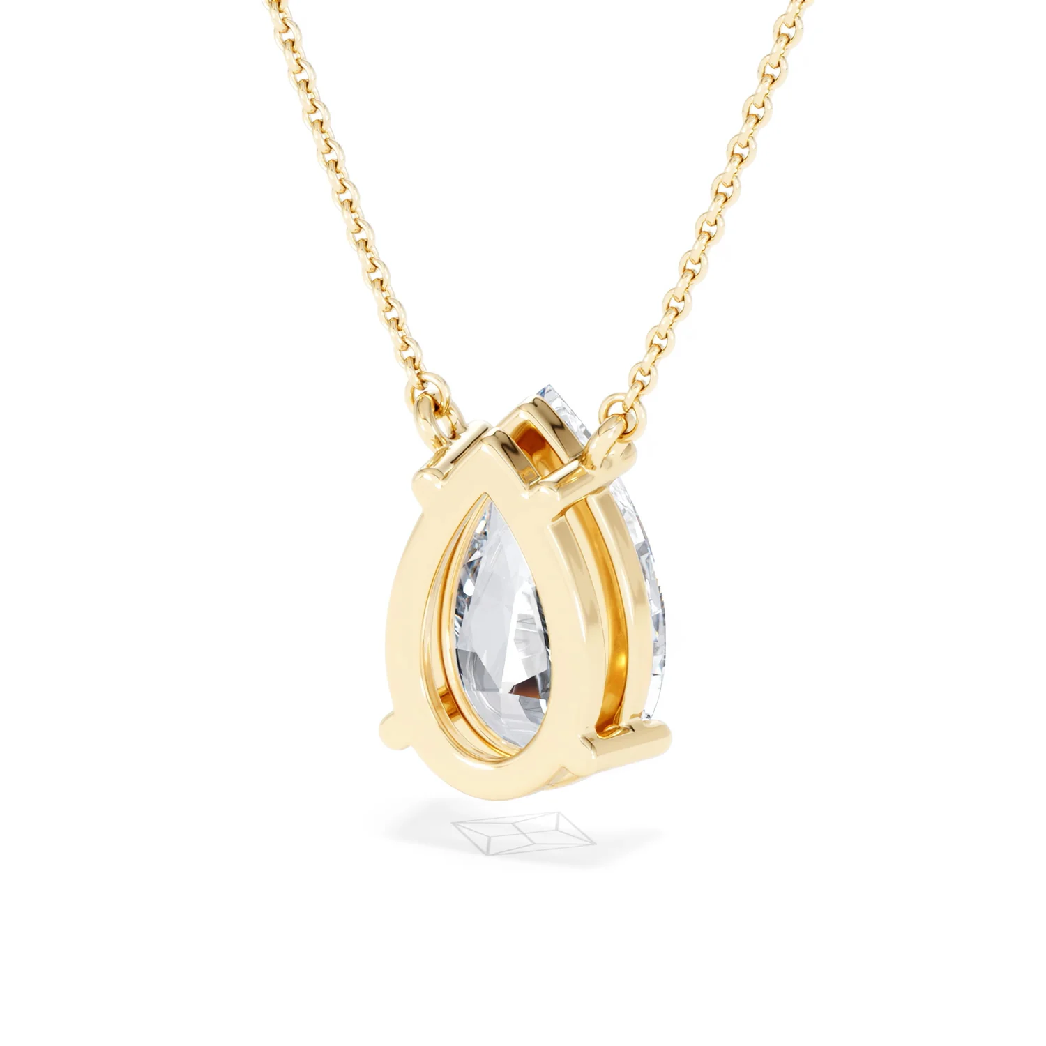 Wanderlust 3.00ct Floating Pear Cut Lab Diamond Necklaces in 9K Yellow Gold - Image 43