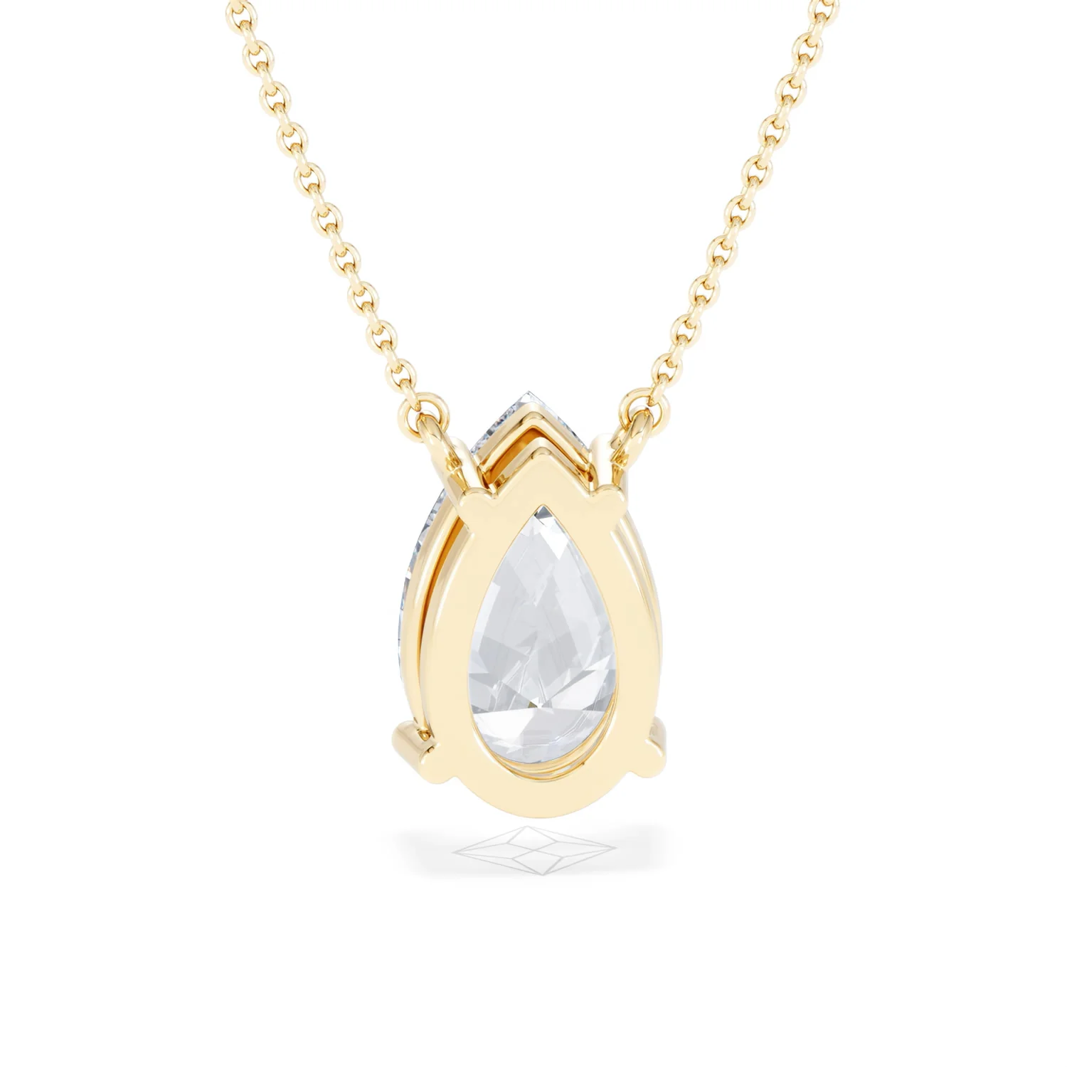 Wanderlust 3.00ct Floating Pear Cut Lab Diamond Necklaces in 9K Yellow Gold - Image 50