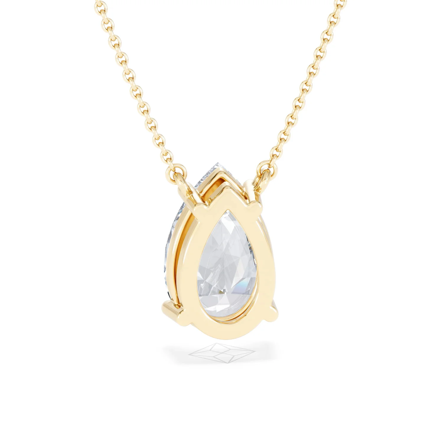 Wanderlust 3.00ct Floating Pear Cut Lab Diamond Necklaces in 9K Yellow Gold - Image 51
