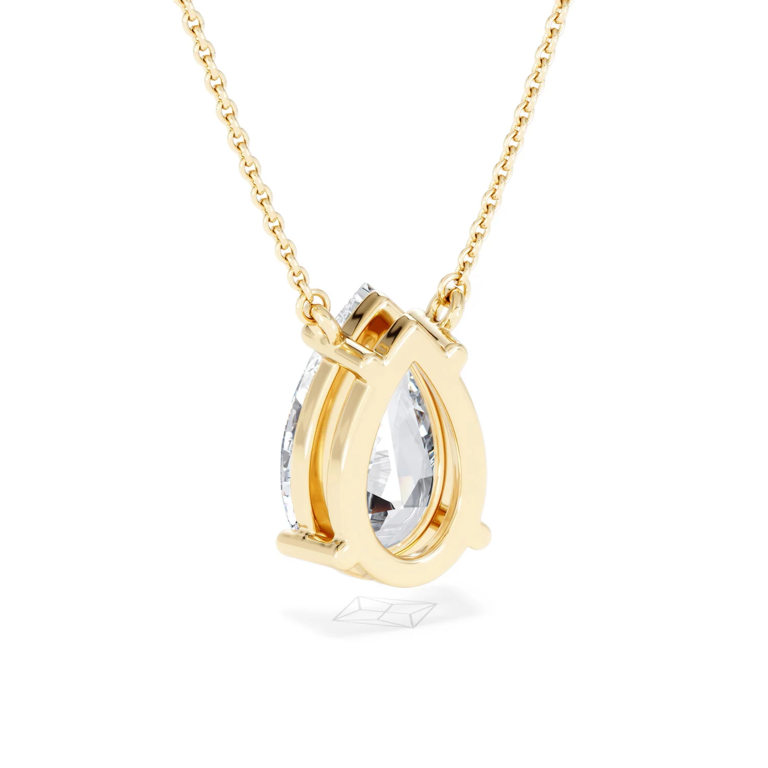 Wanderlust 3.00ct Floating Pear Cut Lab Diamond Necklaces in 9K Yellow Gold - Image 55