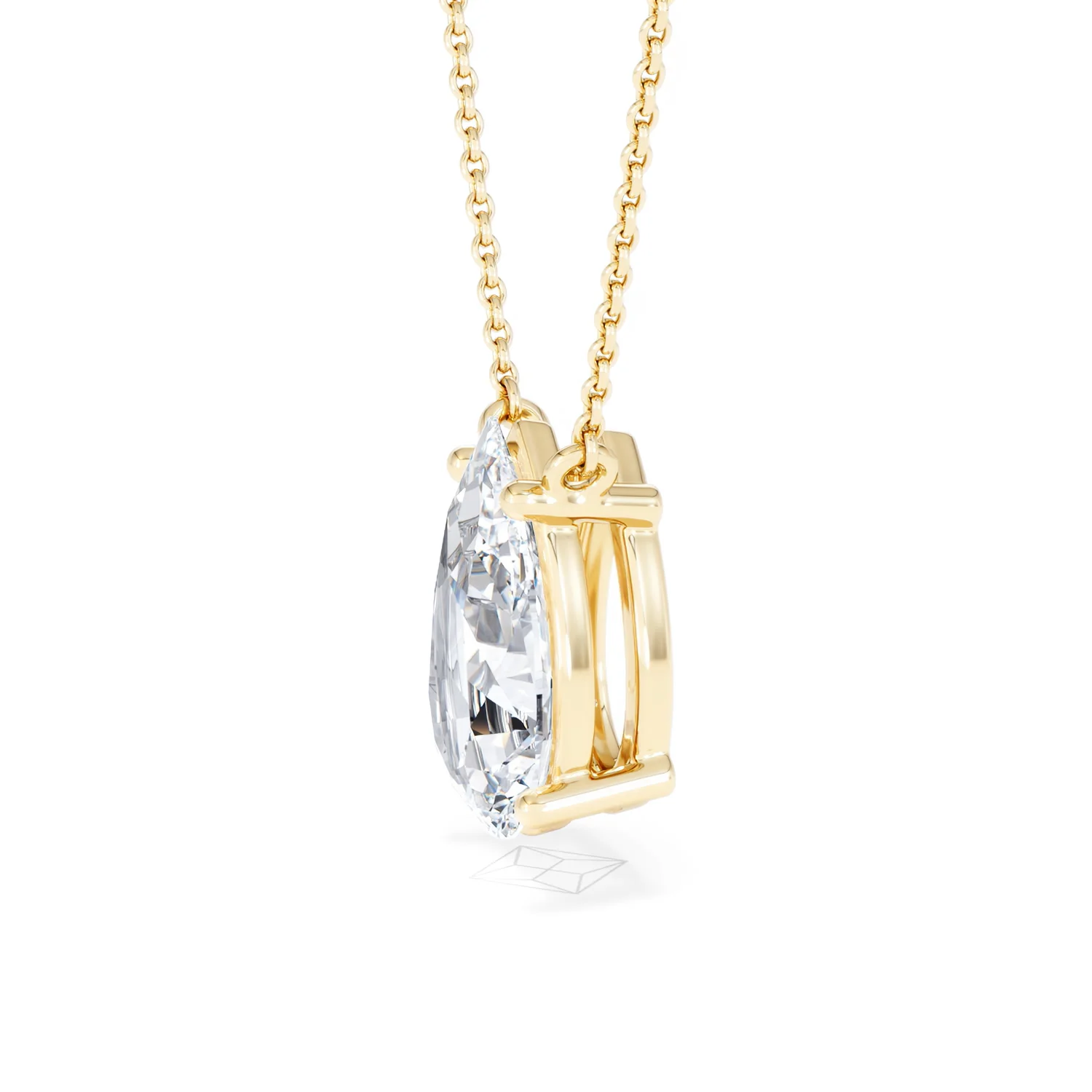 Wanderlust 3.00ct Floating Pear Cut Lab Diamond Necklaces in 9K Yellow Gold - Image 73