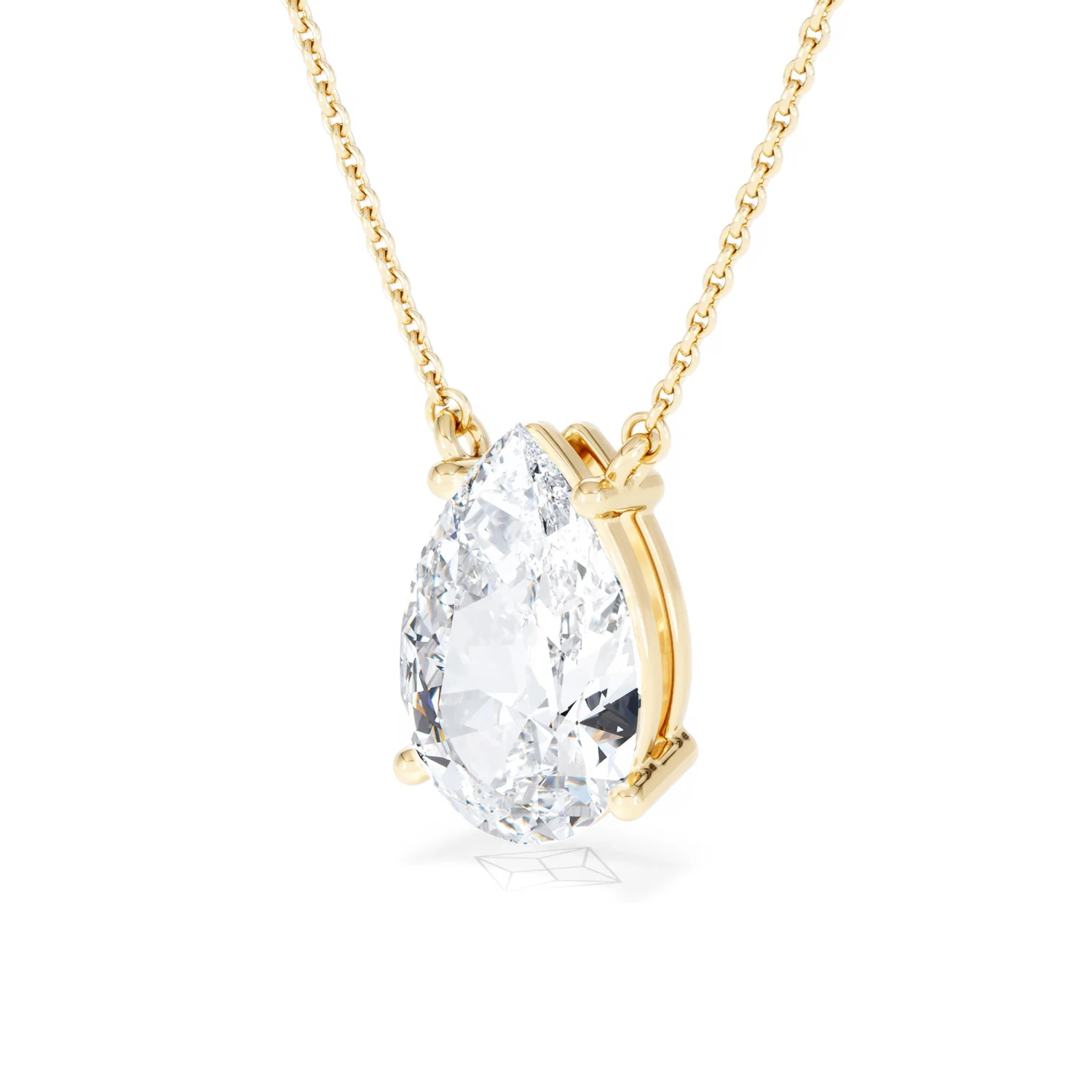 Wanderlust 3.00ct Floating Pear Cut Lab Diamond Necklaces in 9K Yellow Gold - Image 82