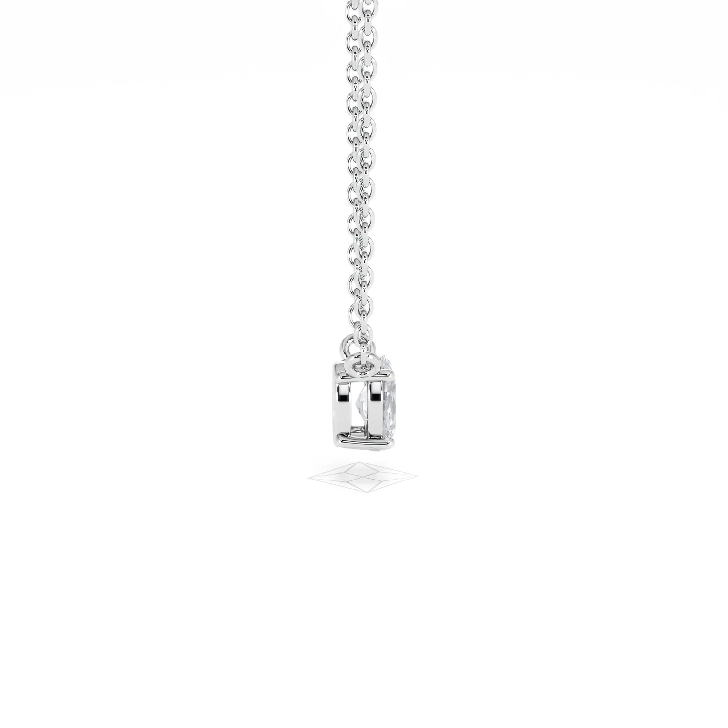 Wanderlust Floating Oval Cut Lab Diamond Solitaire Necklace 0.25ct H/SI in 925 Silver - Image 30