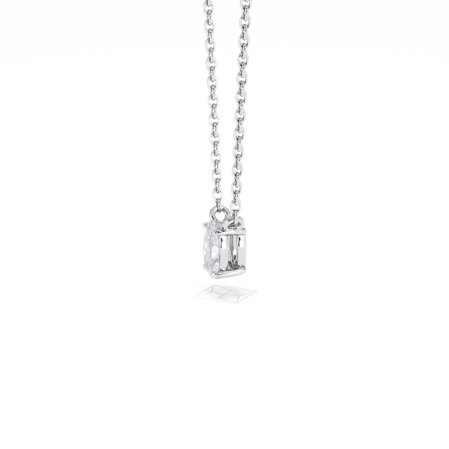 Wanderlust Floating Oval Cut Lab Diamond Solitaire Necklace 0.25ct H/SI in 925 Silver - Image 73