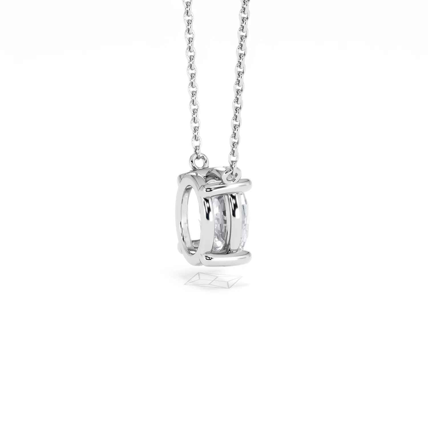 Wanderlust Floating Oval Cut Lab Diamond Solitaire Necklace 1.50ct H/SI in 9K White Gold - Image 36
