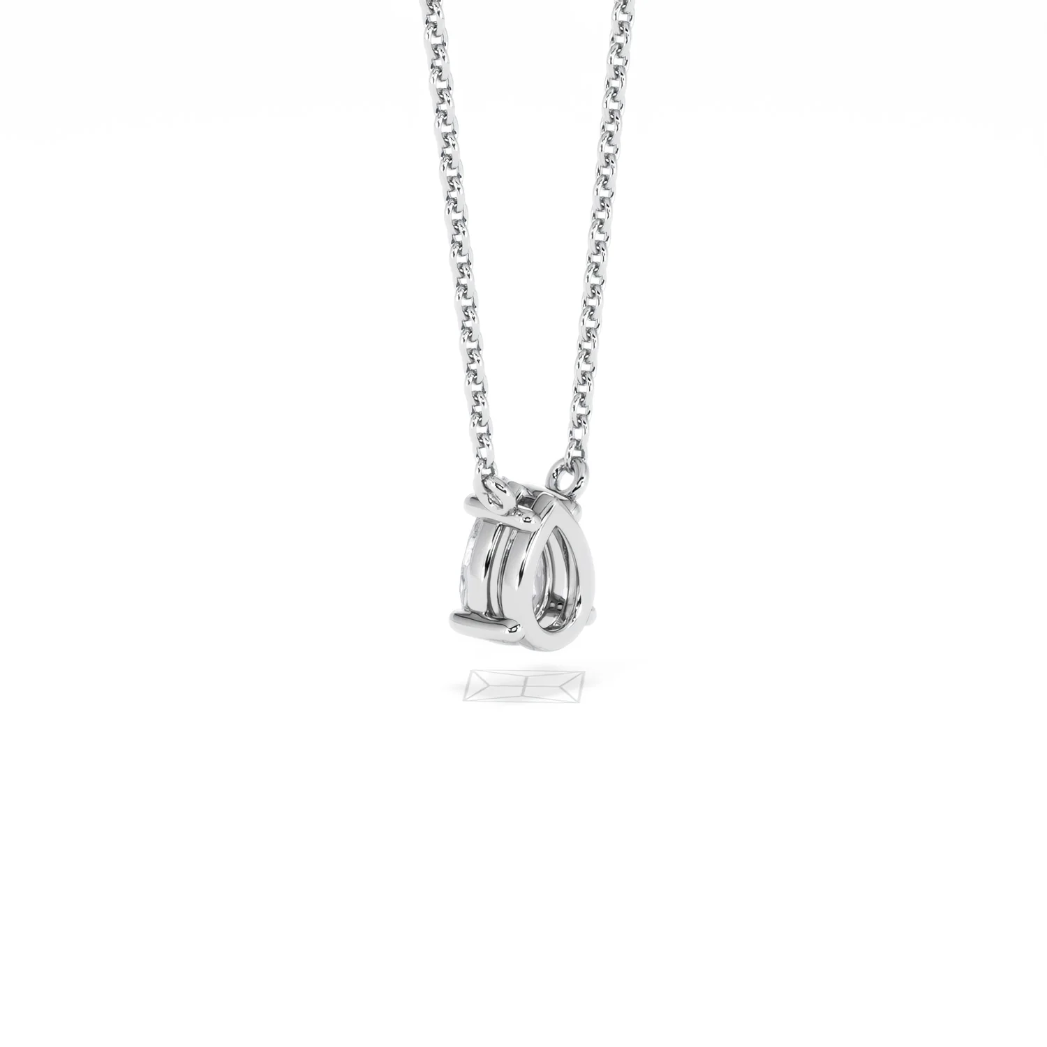 Wanderlust Floating Pear Cut Lab Diamond Solitaire Necklace in 0.50ct H/SI 9K White Gold - Image 60