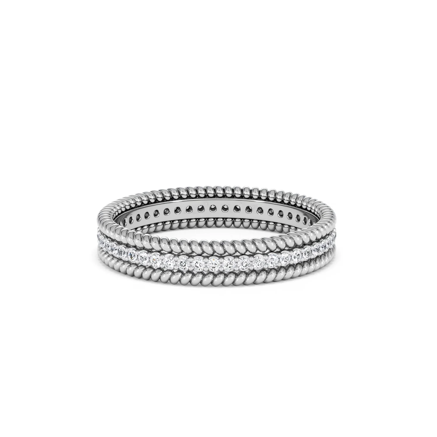 Woven 0.25ct Lab Diamond Eternity Ring in Sterling Silver - Image 19