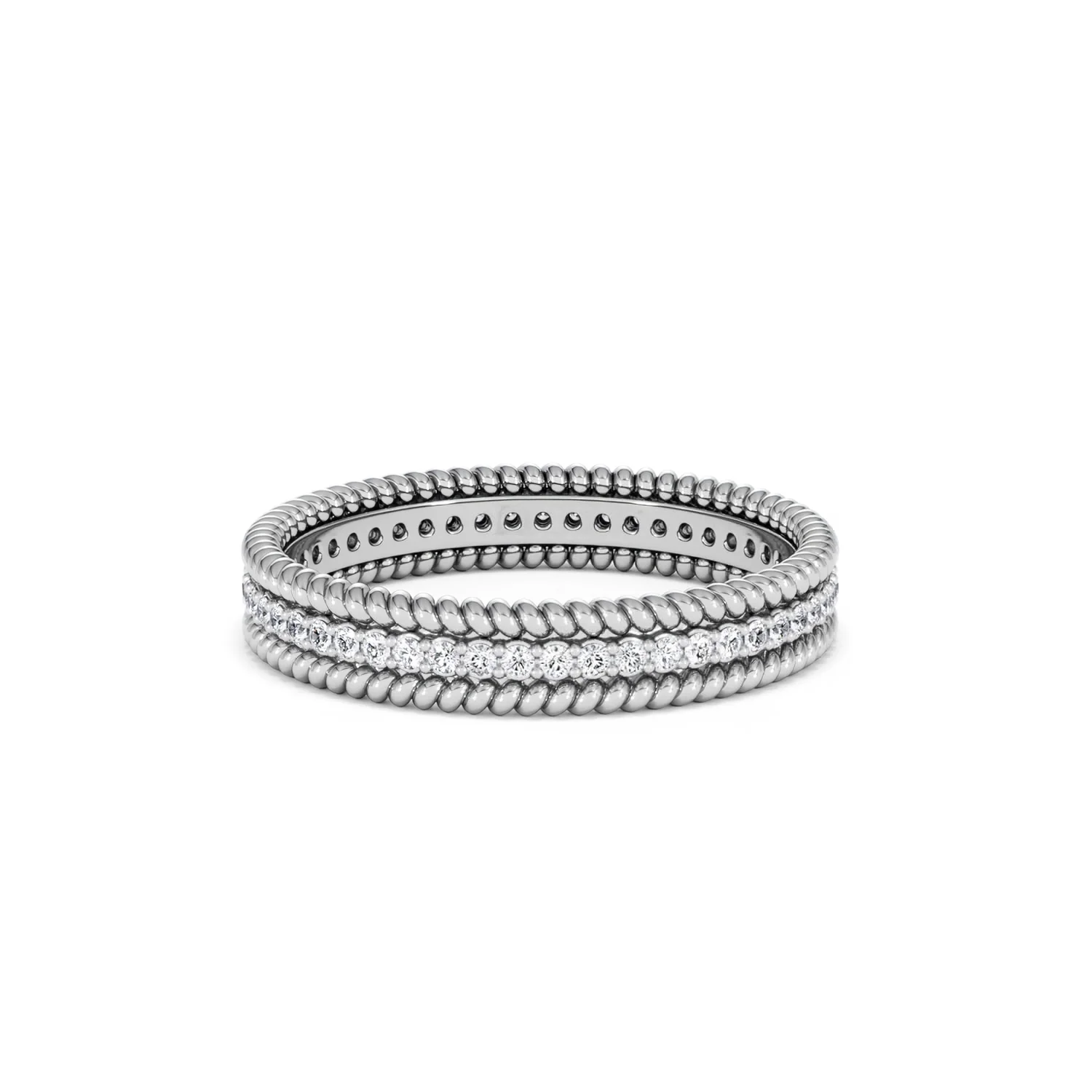 Woven 0.25ct Lab Diamond Eternity Ring in Sterling Silver - Image 23