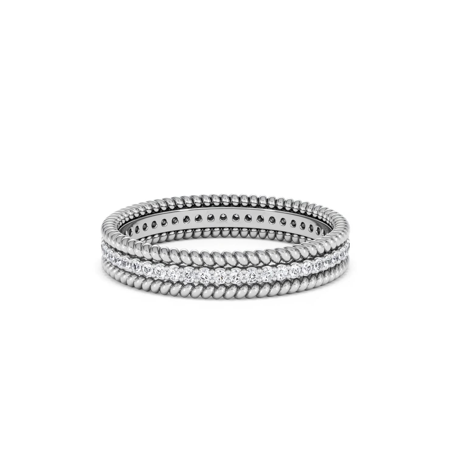 Woven 0.25ct Lab Diamond Eternity Ring in Sterling Silver - Image 25