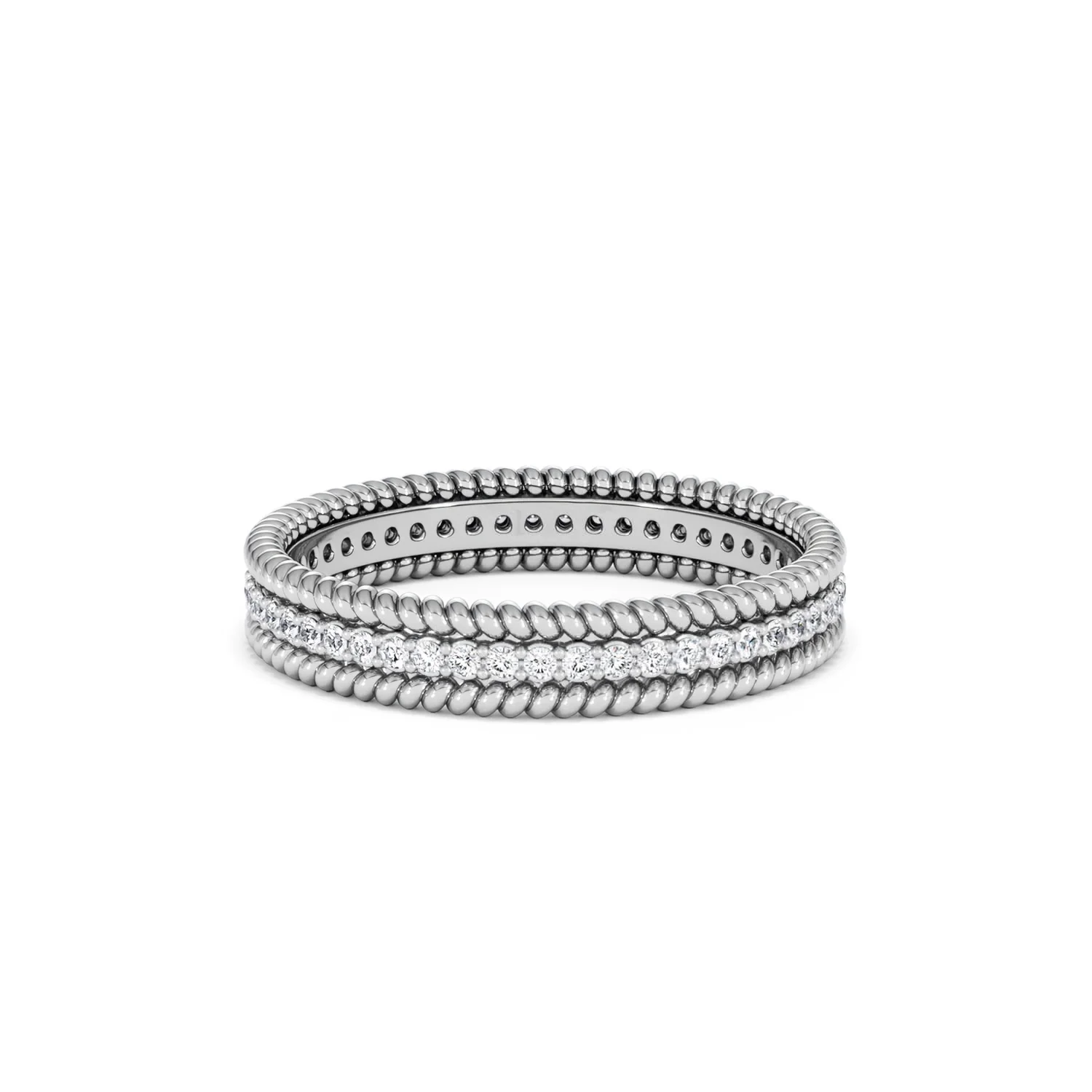 Woven 0.25ct Lab Diamond Eternity Ring in Sterling Silver - Image 47