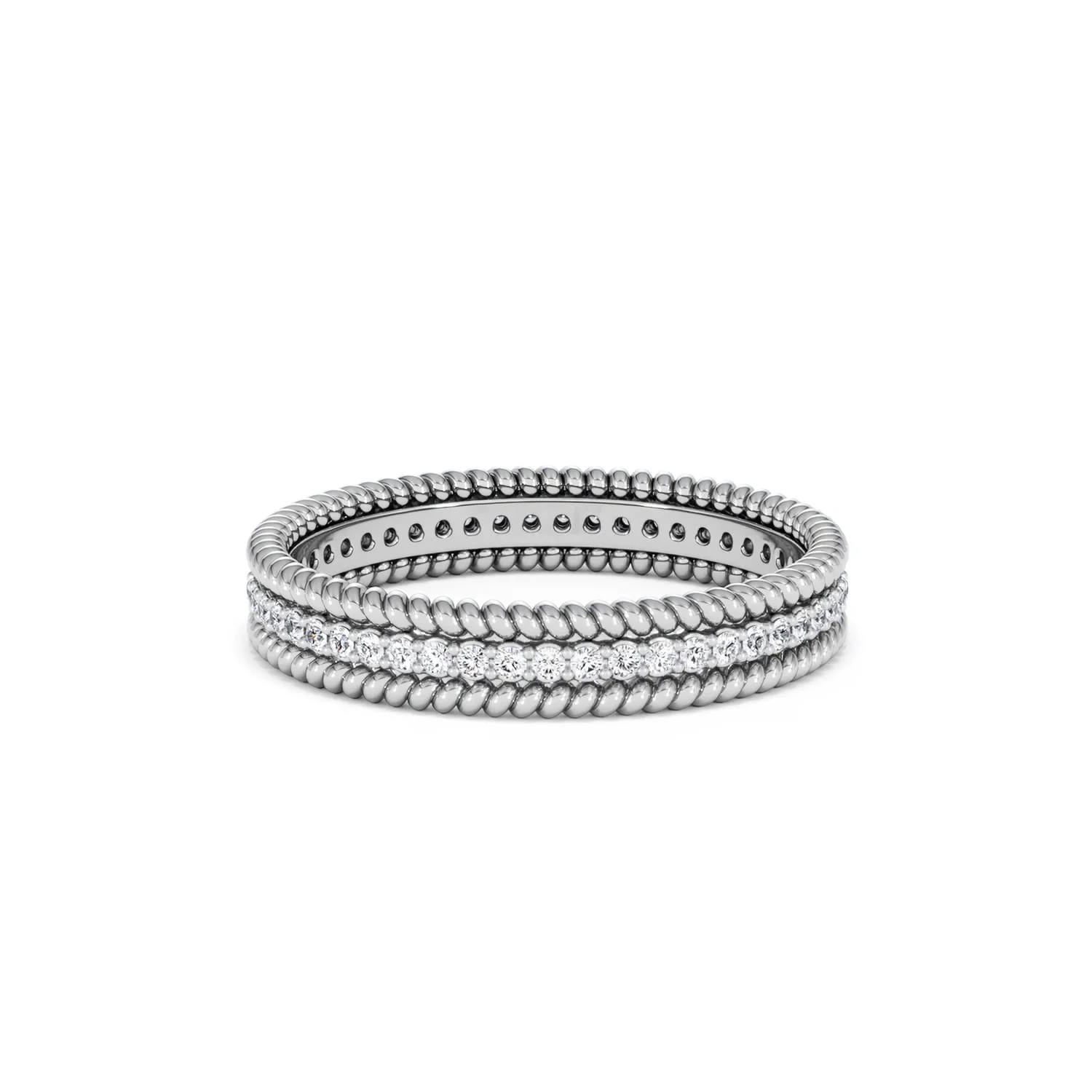 Woven 0.25ct Lab Diamond Eternity Ring in Sterling Silver - Image 52