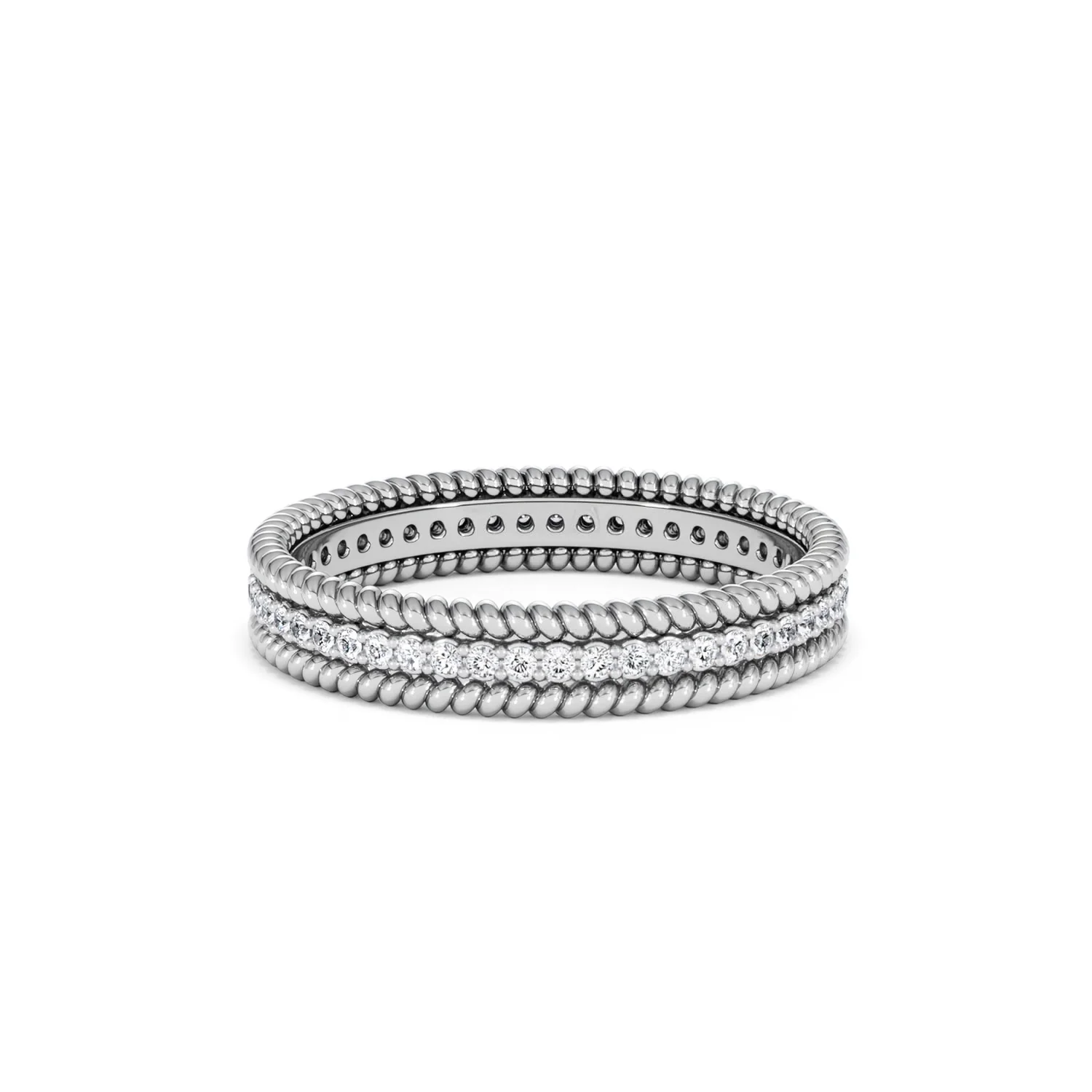 Woven 0.25ct Lab Diamond Eternity Ring in Sterling Silver - Image 54
