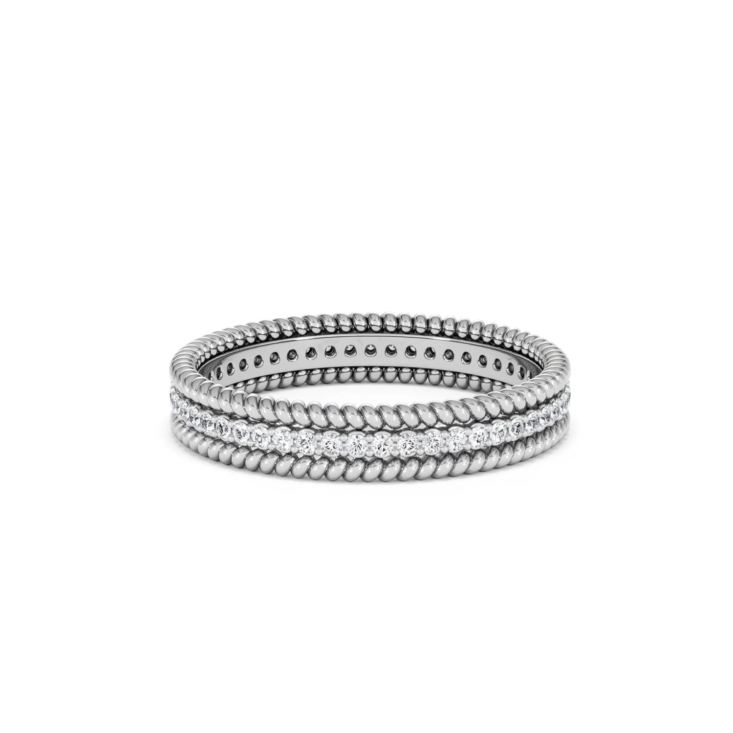 Woven 0.25ct Lab Diamond Eternity Ring in Sterling Silver - Image 62