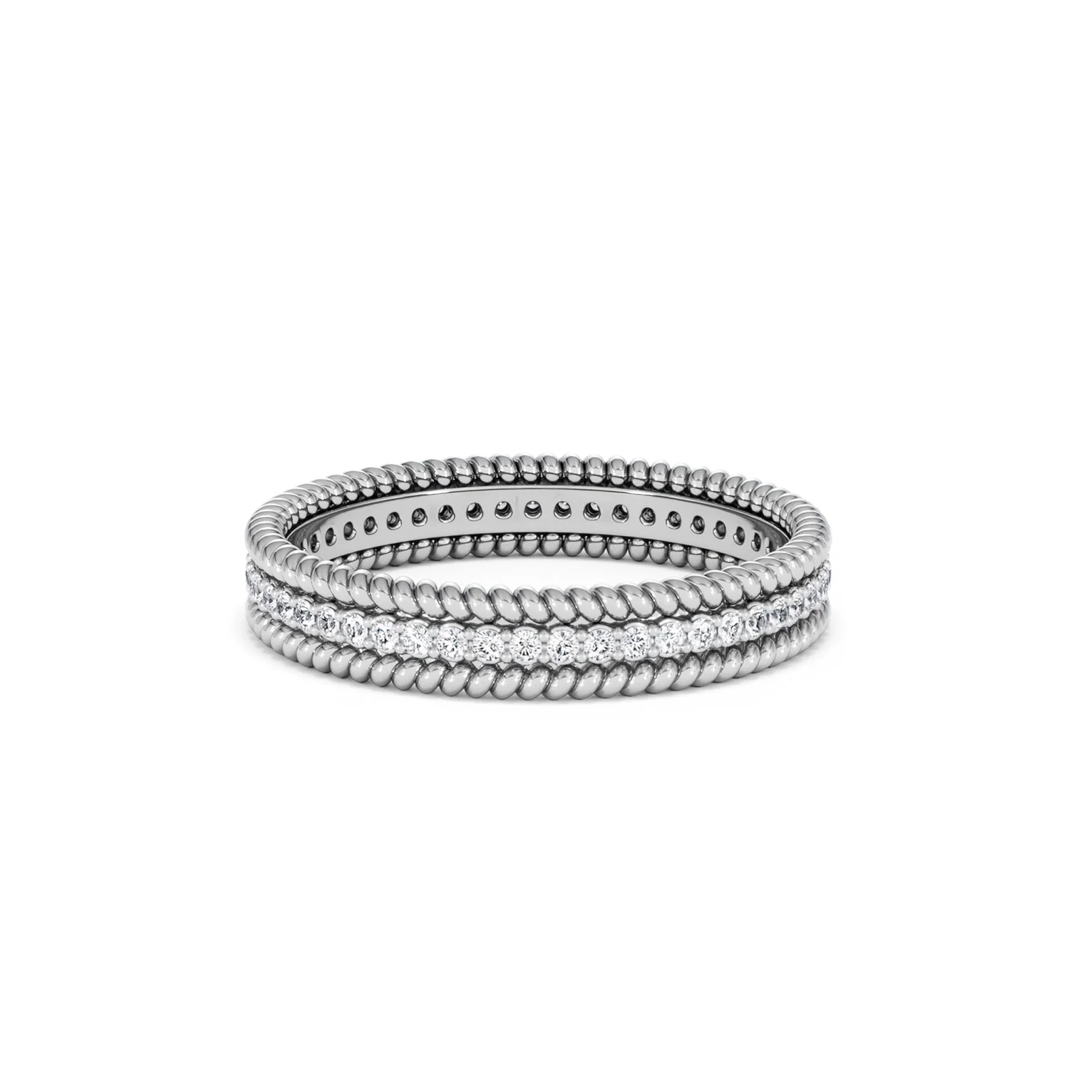 Woven 0.25ct Lab Diamond Eternity Ring in Sterling Silver - Image 81