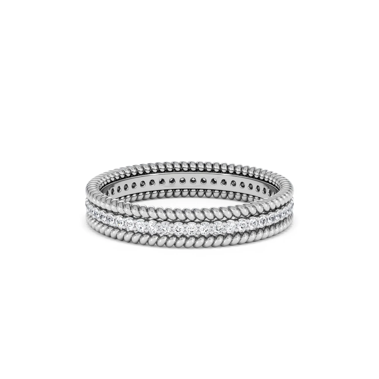 Woven 0.25ct Lab Diamond Eternity Ring in Sterling Silver - Image 88